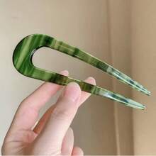 Retro U-förmige Haarspange, elegante Haarknoten Spange für Frauen, leicht zu benutzende Haarsaccessoire für Vintage Hochsteckfrisuren, schicke minimalistische chinesische Stil Haarnadel - Verschiedenfarbig - Übersicht 5
