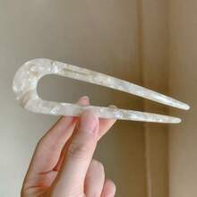 Retro U-förmige Haarspange, elegante Haarknoten Spange für Frauen, leicht zu benutzende Haarsaccessoire für Vintage Hochsteckfrisuren, schicke minimalistische chinesische Stil Haarnadel - Verschiedenfarbig - Übersicht 6