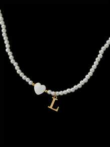 1pc Simple 26 English Alphabet Pendant Necklace Graduation Season Gift - Multicolor - View 21