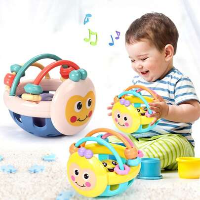 Brinquedo Manhattan Ball para bebês, brinquedos de agarrar, chocalhos e mordedores, brinquedos para bebês de 6 meses ou mais, presente favorito do bebê (cor aleatória do acessório)