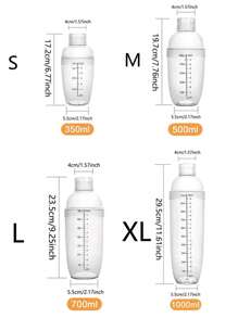 1 件带刻度的雪锥摇摇杯，350ml/500ml/700ml/1000ml 运动水壶，户外水壶 - 無色 - 查看 10