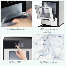 Lonabr Nugget Ice Maker 55lbs/24Hrs Self Cleaning Machine Chewable Bar Party