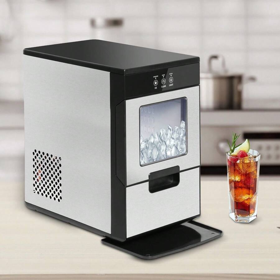 Lonabr Nugget Ice Maker 55lbs/24Hrs Self Cleaning Machine Chewable Bar Party