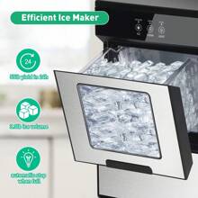 Lonabr Nugget Ice Maker 55lbs/24Hrs Self Cleaning Machine Chewable Bar Party