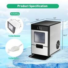 Lonabr Nugget Ice Maker 55lbs/24Hrs Self Cleaning Machine Chewable Bar Party