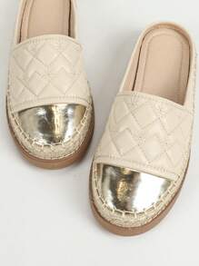 Women's Simple Fashion Versatile Apricot Handwoven Mesh Slip-On Flat Fisherman Shoes With Black Trim