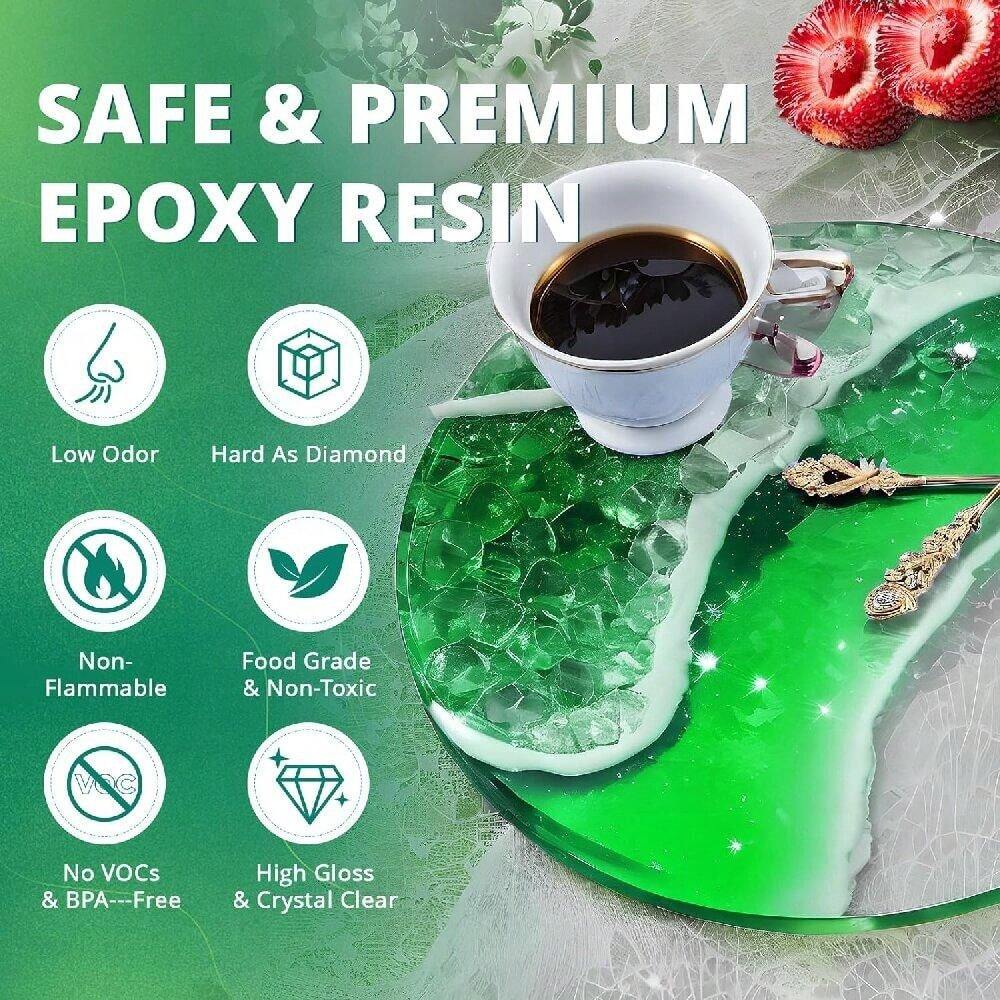 Kit de résine époxy transparente, kit de résine artistique et de durcisseur Sans bulles ni
