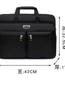 Women's Men's Briefcase Bag For Teacher With Cross-Body Shoulder Strap New - 黑色 - 查看 3