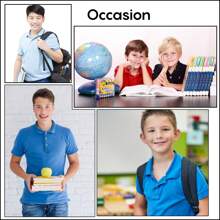 10-Pack School Uniform Tagless Polo Shirts For Boys - Gold - View 6