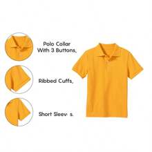 10-Pack School Uniform Tagless Polo Shirts For Boys - Gold - View 2