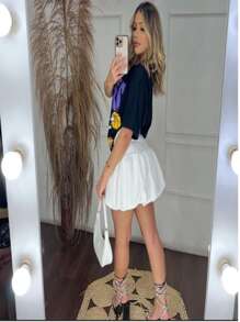 Leticia Balone Skirt Rodadinha Fashion Gringa Fashion Fashion - 白色 - 查看 2