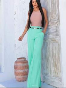Tailored Pantaloon Pants, New Spring/Summer - Verde - Ver 2