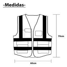Vmingo 5 Piezas Chaleco Seguridad Reflectante Alta Visibilidad Industrial Brigadista con Bolsillos y Cremallera - Naranja - Ver 7