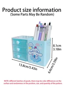 Sanrio Boîte de rangement décorative de Noël en plastique pour le bureau ou le tiroir, avec personnages de Sanrio comme Hello chat, Kuromi, Cinnamoroll et My Melody. Boîte de rangement colorée et organisateur de stylos. (Certaines pièces peuvent être aléatoires)
