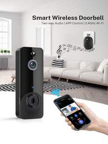 Doorbell Camera Wireless, WiFi Video Doorbell With Chime, 2 Way Audio, AI Smart Human Detection, Night Vision, Cloud Storage, Real Time Alert For Home - Black - View 8