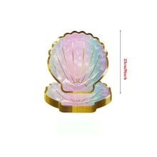 10pcs/20pcs/50pcs Pink And Purple 7inch 9inch Mermaid Plates Seashell Paper Plates Sea Iridescent Mermaid Party Shaped Plates Disposable Holographic Foil Cake Party Supplies For Mermaid Party Birthday Shower Wedding , For Halloween Or Christmas Party - Multicolor - View 14
