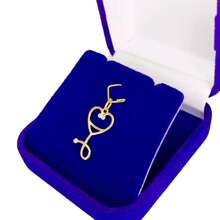 18k Gold 750 Heart Stethoscope Pendant With Zirconia Comes With Case And Certificate - Vàng - Xem 2