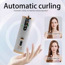 Automatic Curling Iron, Wireless Auto Curler, Ceramic Rotating Curling Iron With 6 Temperature Settings And Timer Function, Portable Rechargeable Curling Wand, Auto Shut Off, Fast Heating Styling - White - View 6