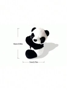 Plush Tilt Head Panda Ornament Doll - Black and White - View 2