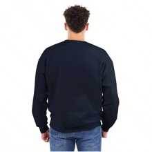 与上帝站在一起的基督教十字架运动衫 - 海軍 - 查看 2