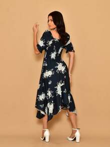 Helena Crepinho Printed Dot Midi Dress With Short Sleeves - 黑色 - 查看 3