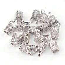 3 pezzi di perline in metallo a forma di cuore e teschio con zirconi micro pavé per la realizzazione fai da te di braccialetti, collane e accessori gioielleria