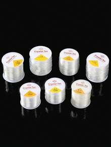 1pc Minimalist Crystal Elastic String, Available In Various Sizes, Transparent White Beading Cord For DIY Jewelry Making - Crystal Elastic Line - View 5