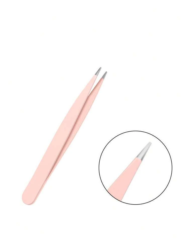 4 piezas de pinzas para cejas de acero inoxidable - Pinzas profesionales para eliminación de vello - Punta no plana, angulada, ideal para el vello facial y encarnado, pinzas precisas para el cuidado de cejas - Acero inoxidable, fácil conformación y eliminación, productos y accesorios para el cabello para salón de belleza, artículos esenciales de viaje - Rosa - Añade 21
