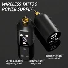 Neebol Rotary Tattoo Pen Kit, Wireless Tattoo Machine With Screen Display, 1500mAh Battery Supply, Tattoo Kit Full Set, 10 Cartridge Needles, 35ml Ink, Tattoo Supplies, Complete Tattoo Gun Machine For Beginners And Tattoo Artists, Holiday Gifts Christmas Gifts New Year Gifts For Girlfriend And Boyfriend - 黑色 - 查看 7