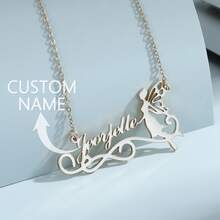 1pc Personalized English Name Necklace, Stainless Steel Heart Pendant, Luxurious Classic Style Customizable Wedding Jewelry Gifts For Women