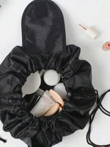 1 件女士时尚抽绳化妆包，时尚大容量化妆包，防水防潮，方便拿取，便携式抽绳包，粉色毛巾刺绣卫生间收纳袋，完美的旅行化妆收纳袋，字母A到Z，可以送给妈妈，家人，朋友，适合旅行，商务旅行，时尚大方化妆包化妆收纳袋化妆收纳袋