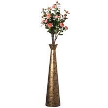 31-Inch Tall Brushed Paint Unique Straight Vase: Modern Metal Decorative Floor Vase - Flower Holder For Entryway, Living Room, Or Dining Room - Perfect For Displaying Flowers Or Plants - Stylish Home Décor Accent