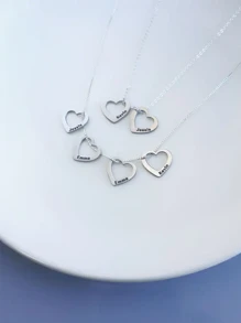Colier personalizat cu nume pentru femei, din oțel inoxidabil, sculptat în formă de inimă, 1-8 buc, colier cu pandantiv pentru nume, bijuterii de familie, cu 3 tipuri de lanțuri din care să alegeți, choker, cadou pentru prietenă, ziua de naștere, aniversare, Ziua de naștere, Ziua de Zi a Îndrăgostiților, argintiu, elegant, colorat, vintage, simplu, unisex, casual, drăguț, personalizat, unic, cadouri ideale pentru el, cadouri ideale pentru ea, iubit, prietenă, tată, mamă, familie, prieteni, pentru aniversări, pentru zile de naștere, pentru absolvire, pentru bal, pentru petrecere, sezonul balurilor de absolvire.