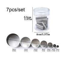 7pcs/12pcs Stainless Steel Mini Circular Clay Molding Cutters, DIY Craft Tools - Silver - View 11