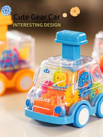 1 件儿童齿轮车，惯性玩具车，婴儿益智滑行车，随机颜色零件。旋转齿轮（滑动时齿轮和熊会旋转），无需电池（只需按下即可滑动，也可以滑行），光滑惯性轮，婴儿玩具，儿童玩具，玩具，玩具滑梯，婴儿玩具>汽车，汽车婴儿，兰博基尼，儿童玩具婴儿，玩具婴儿，婴儿玩具，儿童玩具，玩具