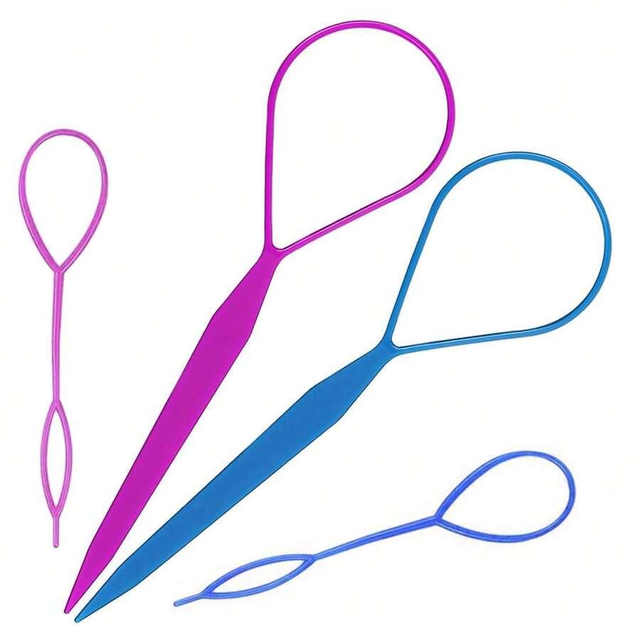 10Pcs Hair Tail Tools, Braid Accessories Ponytail Maker, French Braid Loop For Hair Styling, - Multicolor - View 1