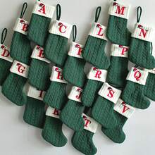 1pc Green Mini Christmas Stocking, Christmas Decoration For Party, Home, Room, Christmas Tree,Christmas - Green - View 2