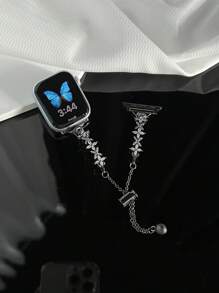 1 pièce de bracelet de montre Apple de luxe incrusté de strass en forme de trèfle à quatre feuilles, convenant aux montres Apple Ultra/SE/Série 10/9/8/7/6/5/4/3/2/1 de 38/40/41/42/44/45/46/49mm