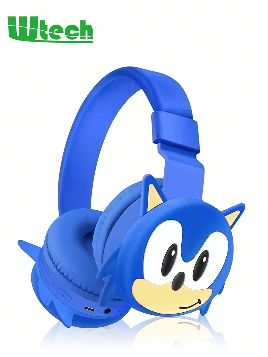 WTECH Cartoon Head Bluetooth Headphones, Suitable For Computers, Compatible With IPhone And Android, Ultra-Long Standby, Foldable Stereo Headset, Christmas Gift - 藍色 - 查看 1