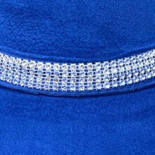 Customized Suede Cowboy Hat With Glitter Stripe - Royal Blue - View 3