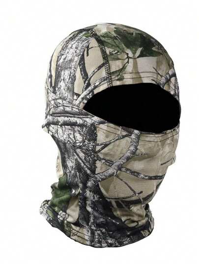 1pc Camo Pattern Breathable Sports Balaclava Cap,Suitable For Cycling And Riding Motorcycle