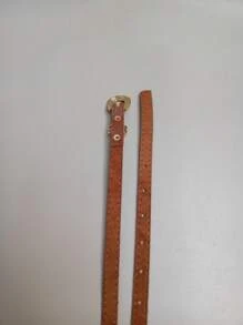 Thin Women's Belt Width 1CM - 駝色 - 查看 6