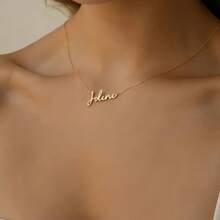 1pc Gold Silver Personalized English Font Name Necklace, Mother's Day Gift, Birthday Anniversary Gift For Friends, Classmates Graduation Christmas Family Gift (English Only) Stylish,Fall Fashion,Casual,Vintage,Old Money,Contracted,Simple Custom,Personalized,Unique Ideal Gifts For Her Girlfriend,Mom,Family,Friends,Daughter,Her,Grandparents For Anniversaries,For Birthdays,For Daily Wear,For Prom,For Mother's Day,For Valentine's Day,For Graduation,For Weddings