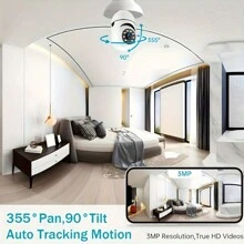 Light Bulb Camera 2K Resolution Home Wifi3MP Security Camera, Intelligent 360 Ptz Indoor/Outdoor Light Bulb Security Camera, Remote Voice Intercom HD Night Vision Light Bulb Security Camera Can Be Used Indoors And Outdoors - 白色 - 查看 2