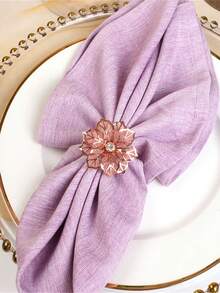 6pcs/Set Delicate Flower Napkin Rings - Premium Decorative Holders For Festive Gatherings - Perfect Accent For Birthday, Farmhouse, Wedding, Thanksgiving, Easter, Banquet & Buffet Table SettingsFor Home Kitchen Bedroom Living Room Dining Room, Home Decoration Accessories, Decorative Box,Women Wedding Gift,Summer Travel Holiday Festival Must-Have - Multicolor - View 4