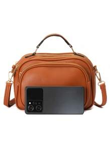 STAR SHOP Women's Medium Crossbody Bag With Shoulder Strap - Rỉ Nâu - Xem 3