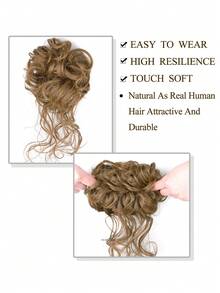 Ciocca per acconciatura da principianti con chignon morbido, estensioni sintetiche per capelli coda di cavallo per tutti i tipi di capelli, utilizzabile anche per acconciature da sposa, disponibile in tutti gli stili, colore naturale, riccio e ondulato, adatto a donne e ragazze, compatibile con costumi e parrucche da principessa - Color pianoforte - Visualizzare 5