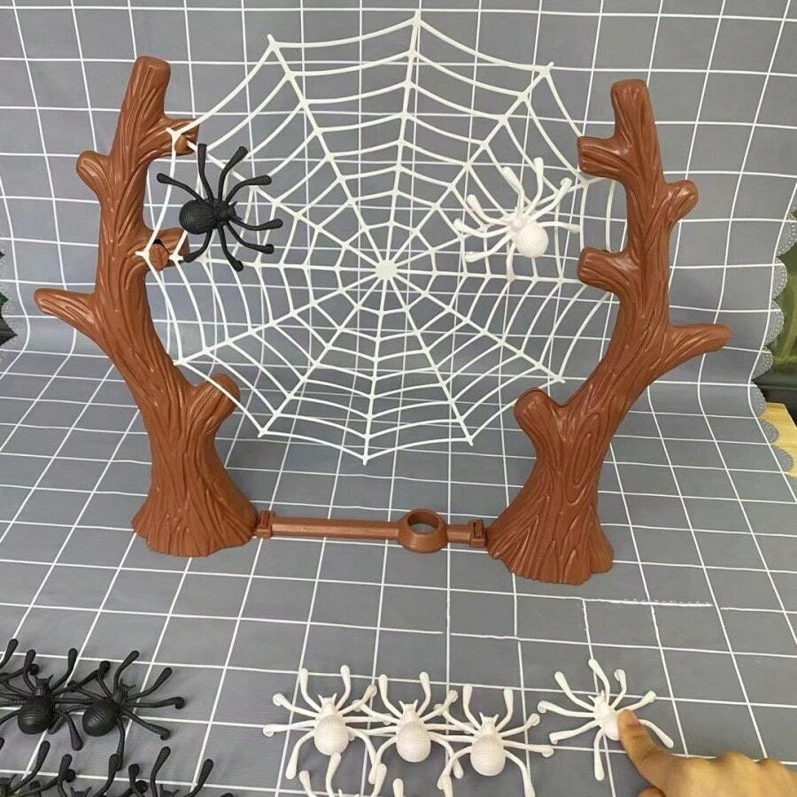 Bouncing Spider Party Game Spider Web Tabletop Game Set, Family Party Gathering Interactive Flicking Spider Game - Multicolor - View 1