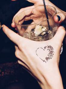 Tiebeauty 3 Sheets Flower Brown Henna Tattoo Sticker Floral Temporary Tattoo Sticker For Henna For Women Girl Body Art Mehndi Designs