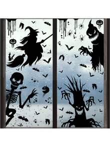 Halloween Giant Spooky Monster Ghost Window Stickers Bat Skeleton Halloween Party Decoration Static Stickers - Multicolor - View 19
